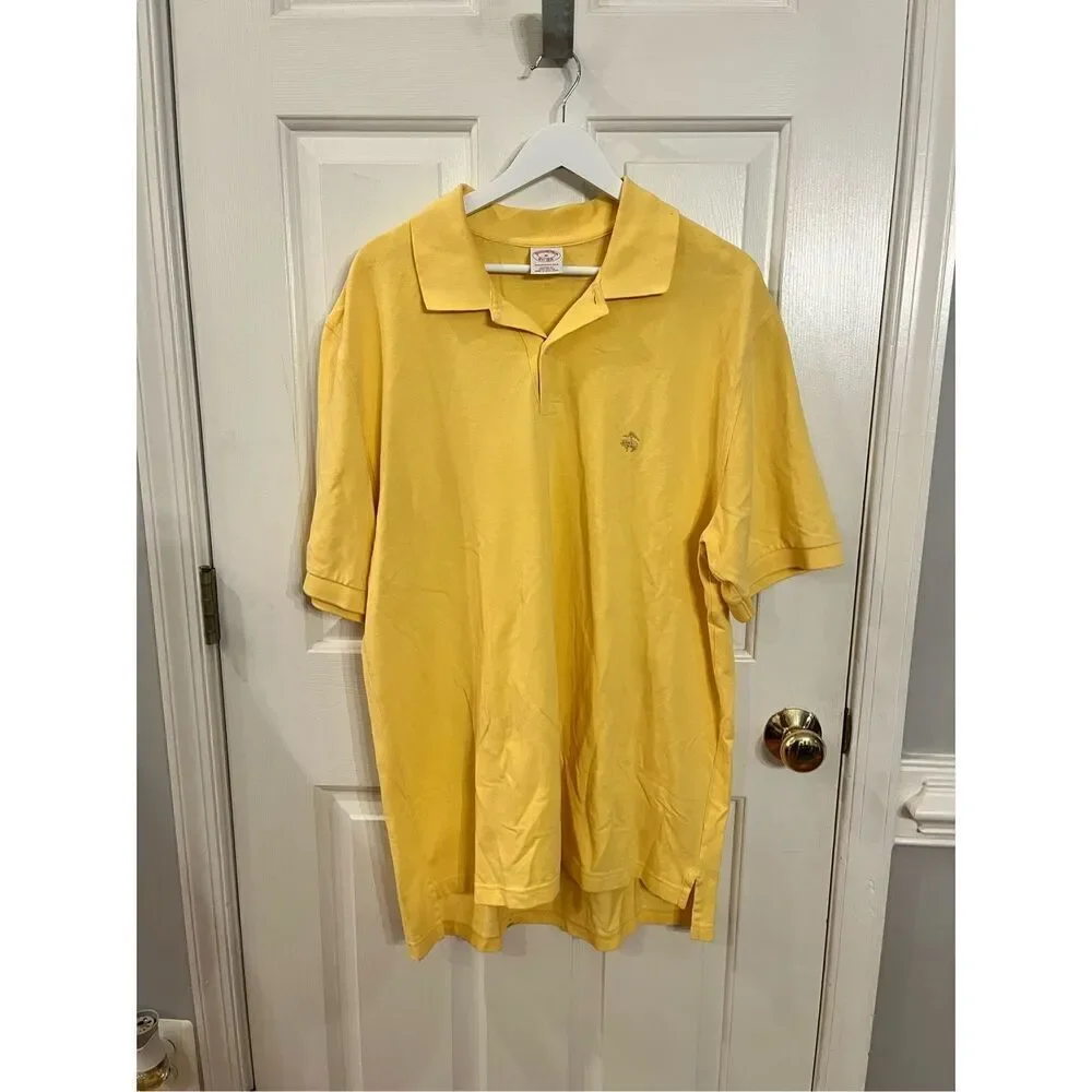 Brooks Brothers 1818 Classic Yellow Polo Shirt sz XL EUC
